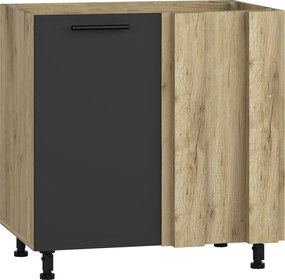 VENTO DK-80/82 corner sink cabinet, color: craft oak/antracite