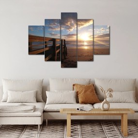Obraz móla, pláže a more (150x105 cm)