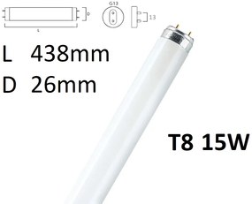 BELLIGHT Žiarivka 15W studená denná biela 26x438mm 007565