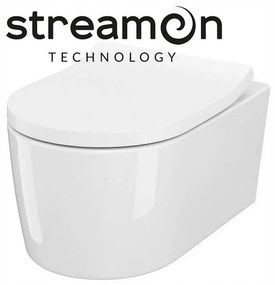 Cersanit Inverto závesná wc misa StreamOn 52 x 35,5 cm + pomaly-padajúce sedátko, Biela, S701-432