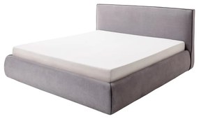 Sivá čalúnená dvojlôžková posteľ 180x200 cm Milan - Meise Möbel