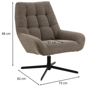 Otočné relaxační křeslo Paris taupe hnědé