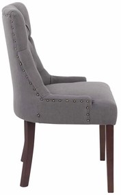 Jedálenská stolička Aberdeen - látka, drevené nohy antik tmavé - Tmavo sivá