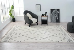 My Flair, Kusový koberec Moroccan Desert weiß/grau, 200x290, čiernobiela, obývacia izba