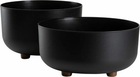 Sada 2 ks kvetináčov Terra 14,4x29,7/17x26,9 cm čierna