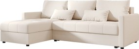 Rozkladacia obojstranná sedacia súprava do L VENORIA 220x143 cm, krémová + 2 vankúšiky ZDARMA