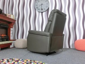 (2272) SOLEA kožené elektrické polohovacie kreslo sivé