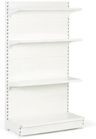 Predajný regál obojstranný, plné steny, 2200 x 1000 x 900 mm, prídavný, biela