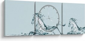 Obraz - Kone z kvapiek vody (s hodinami) (90x30 cm)