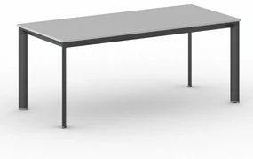 Kancelársky stôl PRIMO INVITATION, čierna podnož, 1800 x 800 mm, sivá