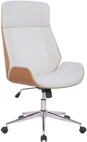 Design-Shop Kancelárska stolička Varel - drevo natura - Biela