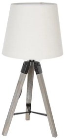 Atmosphera - Stolná lampa RUNO 1xE27/25W/230V drevo/biela