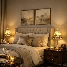 Stolná lampa Tiffany ANTIK SLENDER Metal Base Crystal 50*Ø18