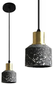 Toolight Toolight, betónová stropná lampa Lastri Black 1xE27 APP930-1CP, čierna-zlatá, OSW-07007
