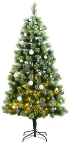 Umelý výklopný vianočný stromček 300 LED a sada gúľ 240 cm 3210422