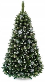 Umelý 3D vianočný stromček BOROVICA smaragdová 160cm so šiškami zasnežená