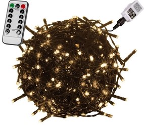 VOLTRONIC® 59744 Vianočné LED osvetlenie 20 m - teple biela 200 LED + ovládač - zelený kábel