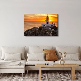 Obraz majáka pri západe slnka (90x60 cm)