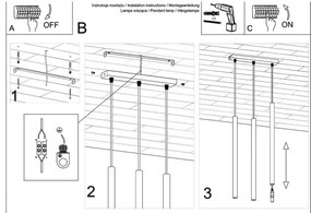 Sollux SL.0470 - Luster na lanku PASTELO 3 3xG9/8W/230V čierna