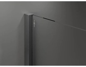 Mexen Velar, sprchový kút s posuvnými dverami 150(dvere) x 100(stena) cm, 8mm číre sklo, grafitová matná, 871-150-100-01-66