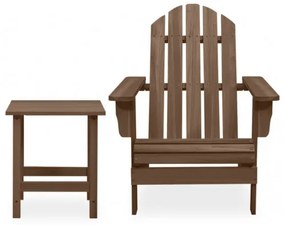 vidaXL Záhradná stolička Adirondack so stolíkom jedľový masív hnedá-