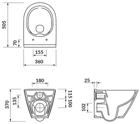 Cersanit City, System50 PNEU podomietkový rám + závesná wc misa City Oval CleanOn + čierne tlačidlo Circle, S701-763