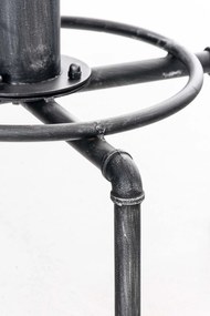 Kovový barový stôl Lumo v industriálnom štýle - v79-100 x Ø50 cm - Strieborná