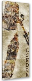 Obraz na plátně Londýnský Big Ben Retro Vintage - 30x90 cm