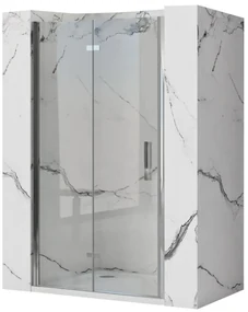 Rea Molier, skladacie sprchové dvere 100x190cm, 6mm číre sklo, chrómový profil + bočný magnetický profil, KPL-K6371