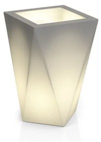 Biely kvetináč VASO s osvetlením 59 x 25 x 40 cm