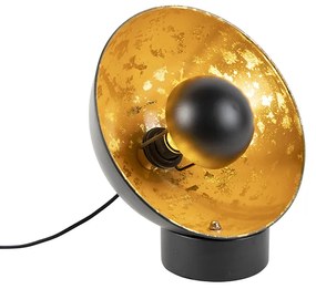 Priemyselná stolná lampa čierna so zlatým vnútrom - Magna Eglip