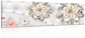 Obraz šperky s kvetinovým vzorom - 150x50