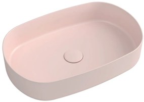 Isvea Isvea, INFINITY OVAL keramické umývadlo na dosku, 55x36cm, ružová Salmon, 10NF65055-2S