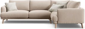 Béžová zamatová rohová pohovka (pravý roh/do L) Naomi – Micadoni