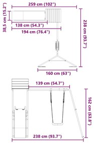 Vonkajšia súprava na hranie drevo douglas