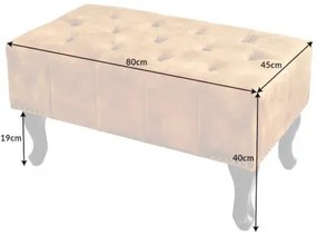 Taburetka 43521 Chesterfield Zamat šedá  - Komfort-nábytok