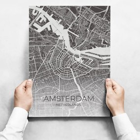 Obrazy na stenu - Map Of Amsterdam II