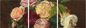 Obraz - Henri Fantin-Latour, Roses de Nice on a Table, reprodukcia (s hodinami) (90x30 cm)