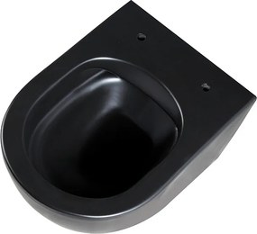 BPS-koupelny Závesná WC misa so SoftClose sedadlom HYD-5316, čierna matná/zlatý prúžok