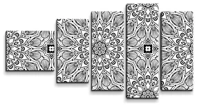 Sablio Obraz - 5-dílný Biele mehendi - 100x60 cm