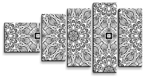 Sablio Obraz - 5-dílný Biele mehendi - 100x60 cm
