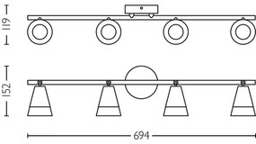 Philips - Bodové svietidlo CLEFT 4xGU10/5W/230V