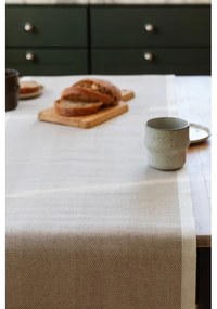 Ľanový běhúň Iida 43x150, ľan / biely