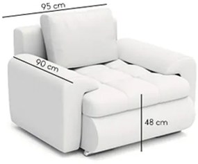 Luxusné pohodlné kreslo bielo čiernej farby 95 x 90 cm