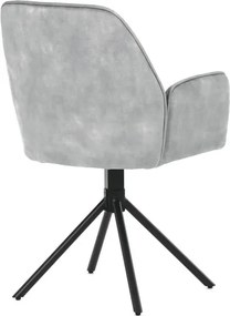 Jedálenská stolička zamatová, sivá HC-511 SIL4