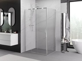 Mexen Exo, posuvná sprchová kabína, dvere 80 cm + bočná stena 70 cm, transparentné sklo, chróm, 8153-080-070-01-00