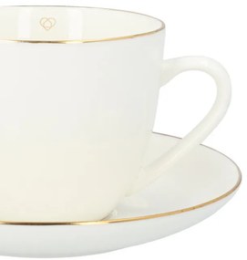 Šálka AURO s podšálkou, so zlatým okrajom ALL 992036 210 ml
