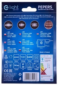 Schodiskové LED svietidlo Pepers, 1x LED 0,6w, 6500k, s