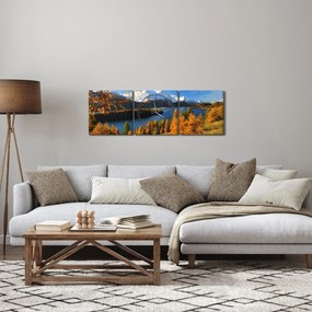 Obraz - Jeseň v Alpách (s hodinami) (90x30 cm)