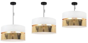 Závesné svietidlo Asti2, 1x PVC/biele textilné tienidlo, (fi 40cm), g, b